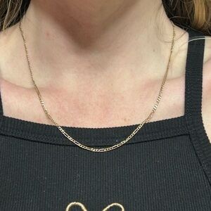 14k 20” Figaro style Gold Chain Necklace